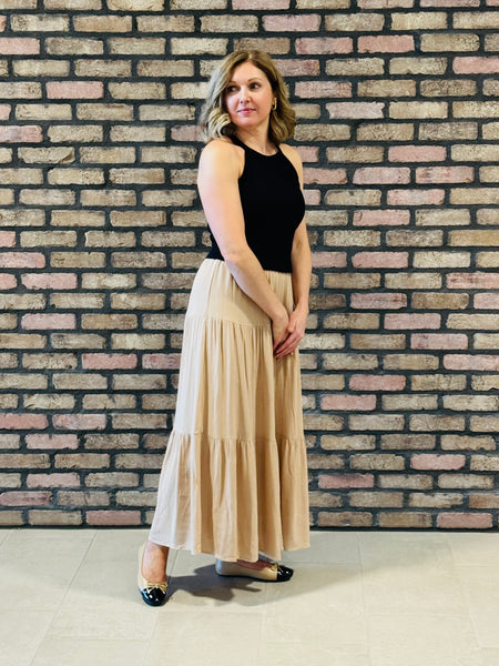 Tiered Maxi Skirt - Desert