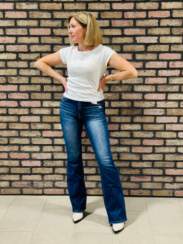 High Rise Bootcut Jeans - Dark Wash