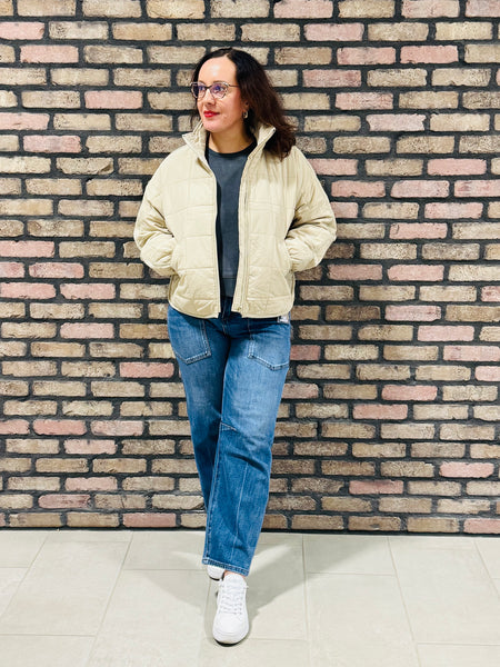 Quilted Puffer Jacket - Khaki