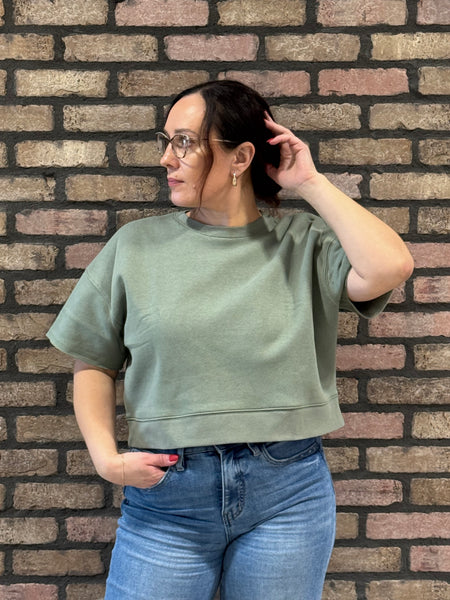 Short Sleeve Sweatshirt - Olive