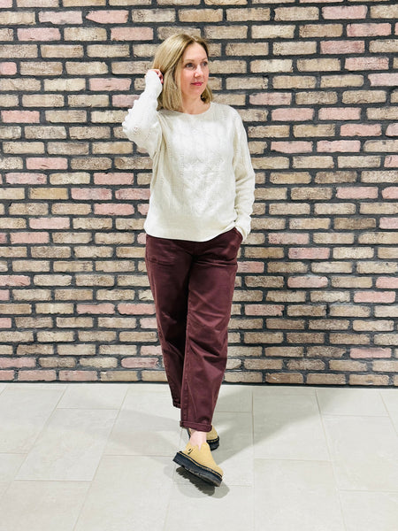 Textured Cable Sweater - Ivory