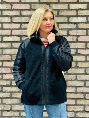 Sherpa Zip Jacket - Deep Navy