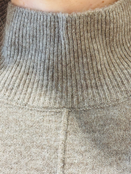 Relaxed Mock Neck Sweater - Mocha