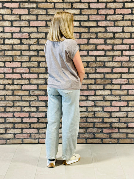 Folded Short Sleeves Tee - H Brown
