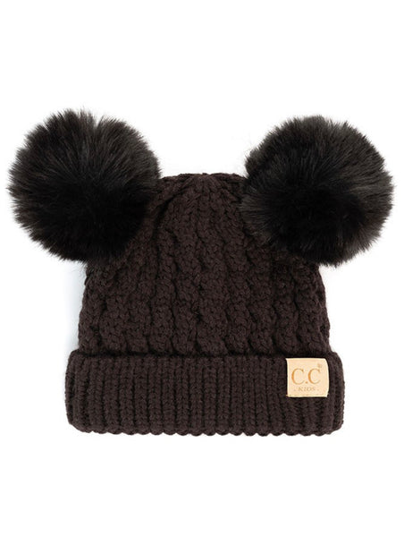 Kids Double Pom Pom Beanie