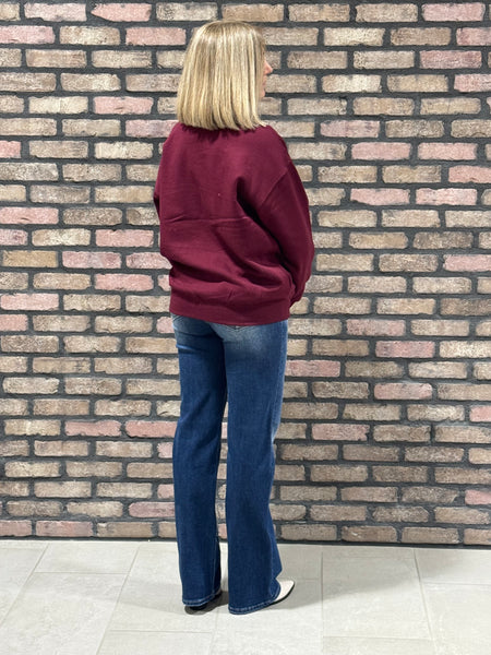 Oversized Crewneck - Burgundy