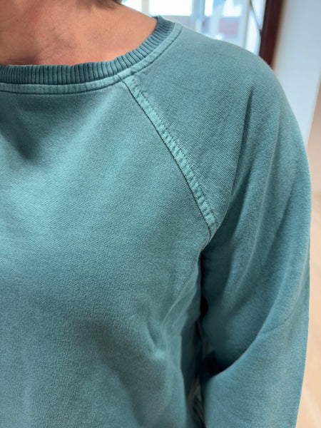 French Terry Pullover and Shorts Set - Teal