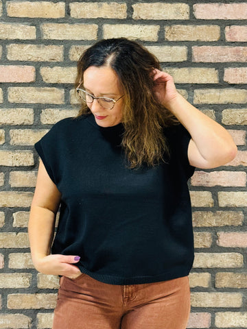 Viscose Sweater Vest - Black