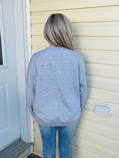 Oversized Crew Neck Sweatshirt - Light Heather Grey