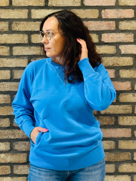 French Terry Pullover - Classic Blue
