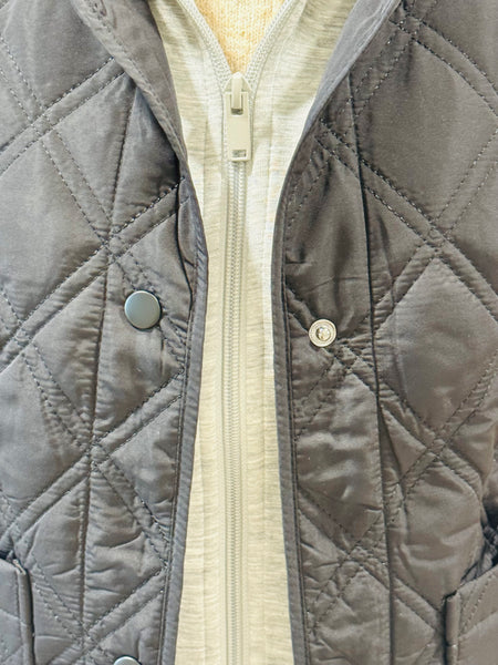 Hooded Contrast Jacket - Black
