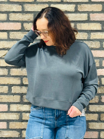Scuba Dropped Shoulder Pullover - Ash Grey