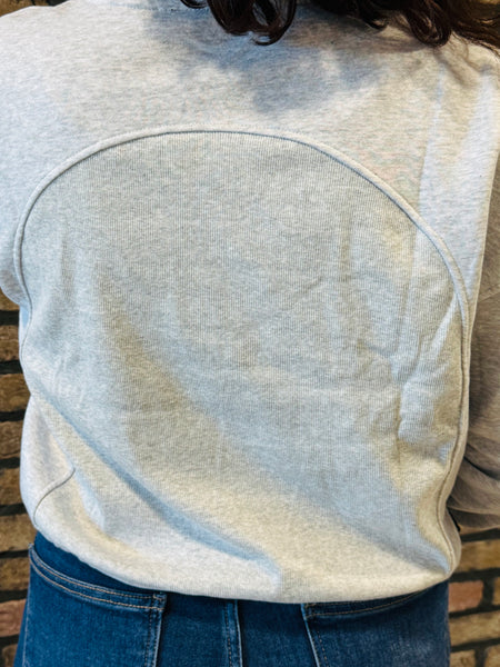 Half Zip Sweatshirt Pullover - Heather Grey