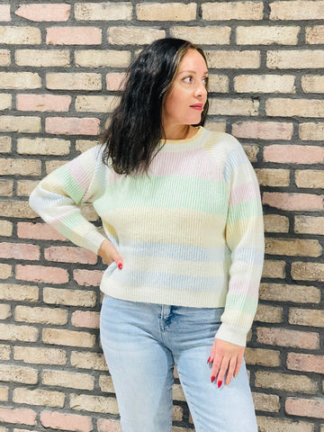 Multicolour Striped Sweater - Green