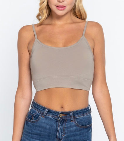 Twisted Back Cami Crop Top - Oyster Green