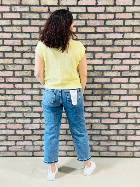 Button Down Cardigan Vest - Butter Yellow