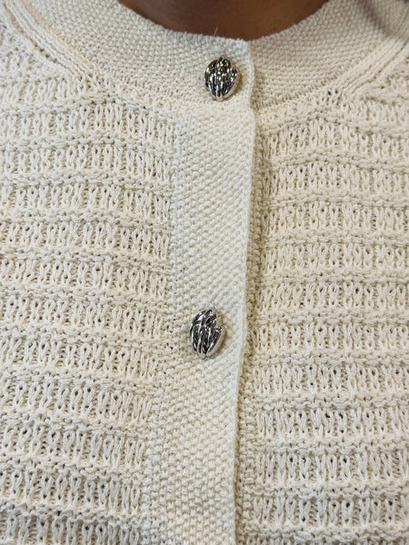 Textured Knit Cardigan - Ivory