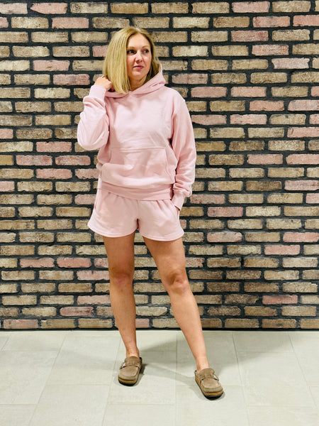 Fleece Boyfriend Hoodie - Baby Pink