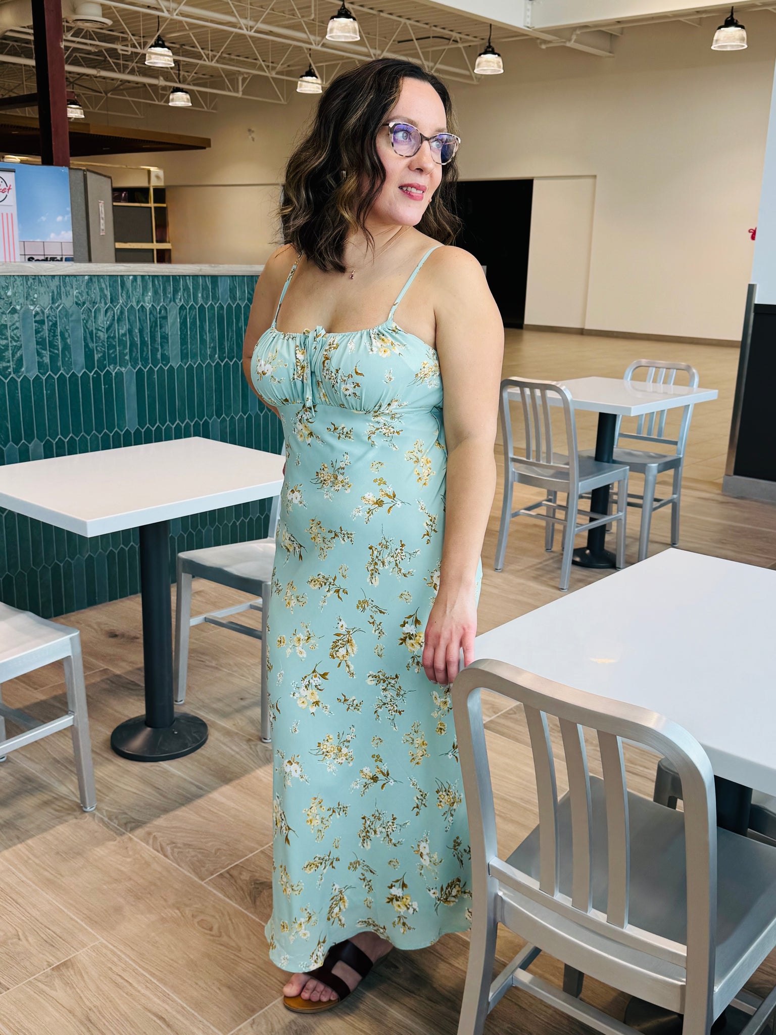 Floral Midi Sundress - Sage Multi