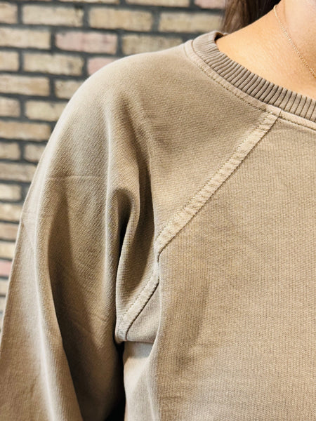 French Terry Pullover and Pants Set - Mocha