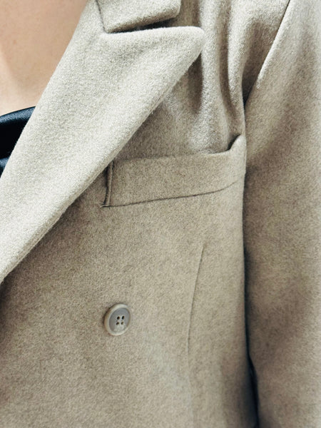 Double Breasted Long Coat - Mocha