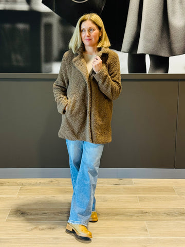 Looped Sherpa Coat - Mocha