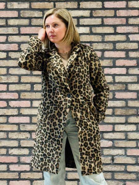 Leopard Print Coat - Brown
