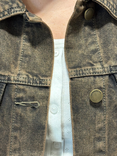 Vintage Denim Trucker - Brown Black