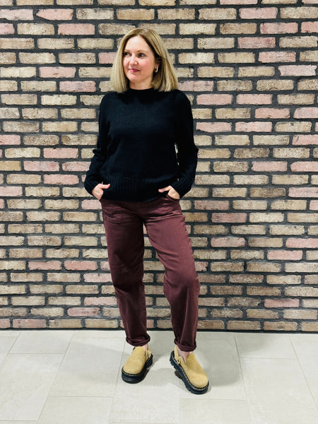 Side Cable Details Sweater - Black