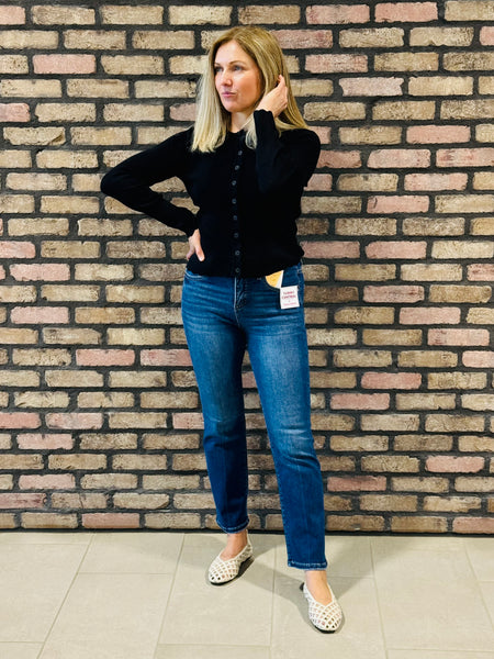 Tummy Control Straight Crop Jeans - Dark Wash
