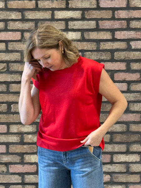 Scuba Sleeveless Top - Ruby