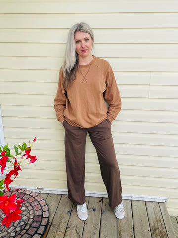 Raglan Sleeve Pullover - Deep Camel