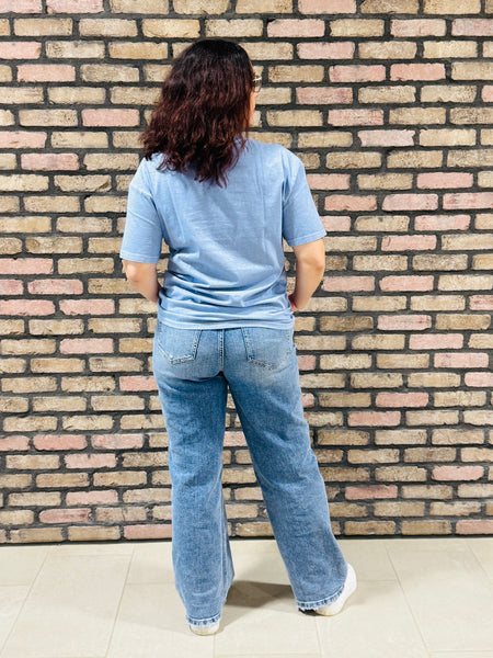 Oversized Washed Tee - Cornflower
