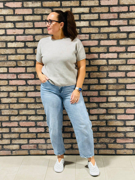Viscose Braided Details Sweater - Lt Grey