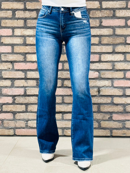 High Rise Bootcut Jeans - Dark Wash