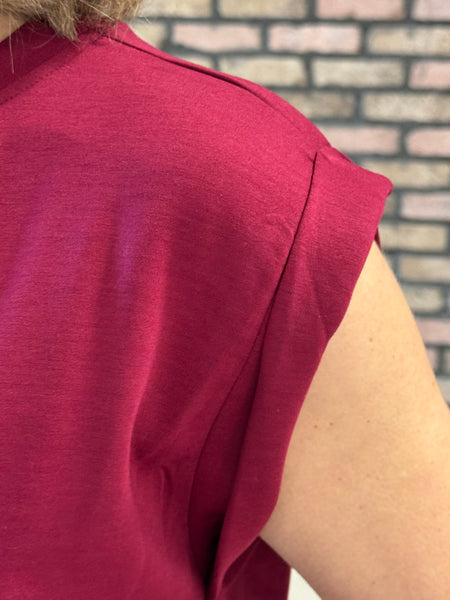 Scuba Sleeveless Top - Cabernet