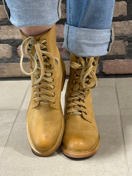 Lace-up Combat Boots - Taupe
