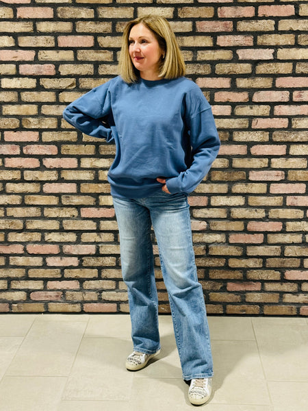 Fleece Pullover - Dusty Blue
