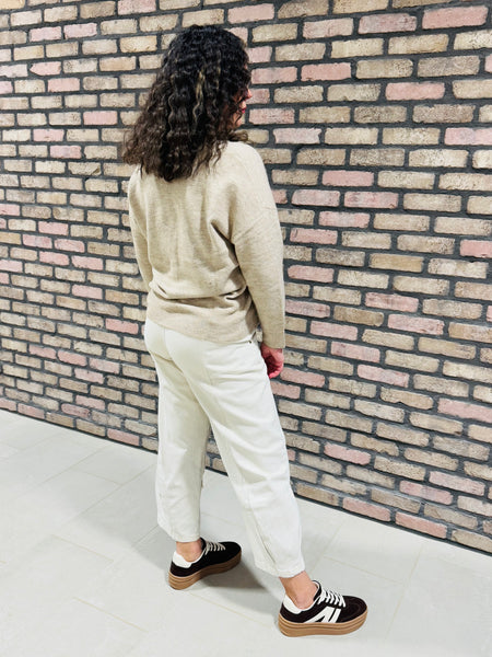 Mineral Washed Barrel Pants - Oatmeal