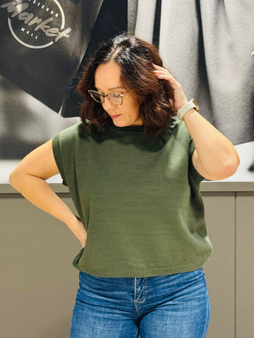 Viscose Sweater Vest - DK Olive