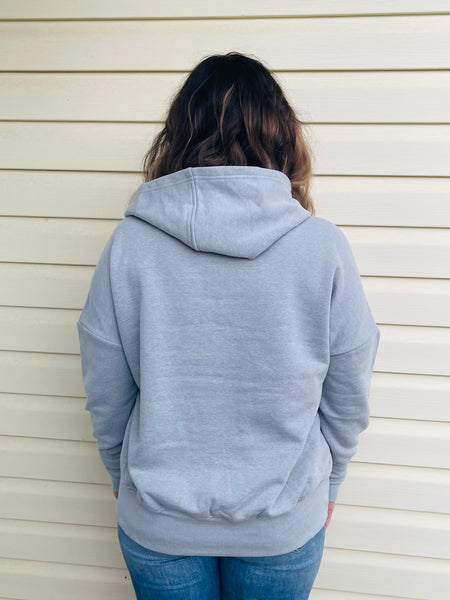 Half Button Hoodie - H Grey