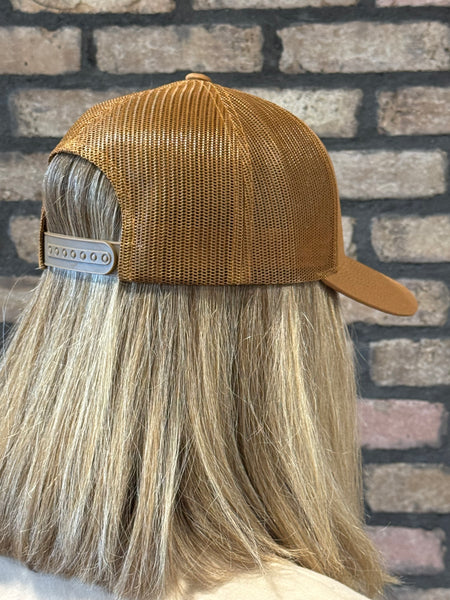 SK Embroidered Retro Trucker Cap - Khaki