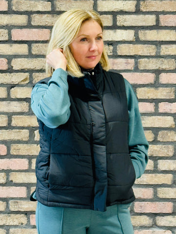 Quilted Vest - Black