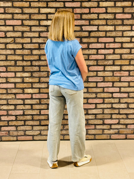 Folded Short Sleeves Tee - H Ocean Blue