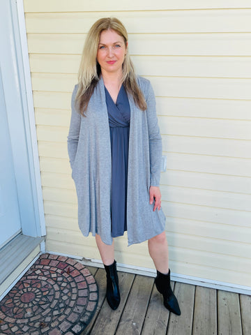 Faux Cashmere Cardigan - H. Grey