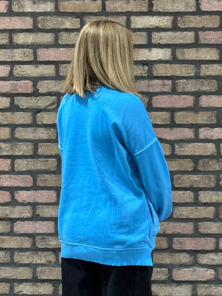 Pigment Dye Fleece Pullover - Deep Sky