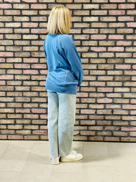 French Terry Pullover - Dusty Blue