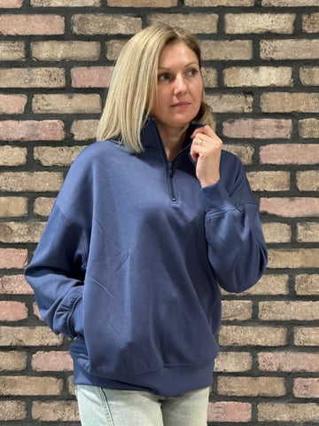 Scuba Half Zip Pullover - Blue Indigo