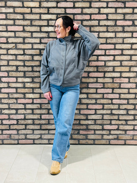 High Neck Thermal Jacket - Dark Grey
