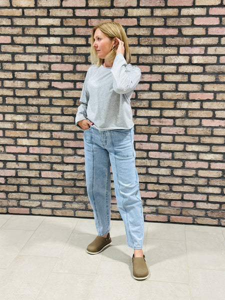 Relaxed Long Sleeves Top - H Grey